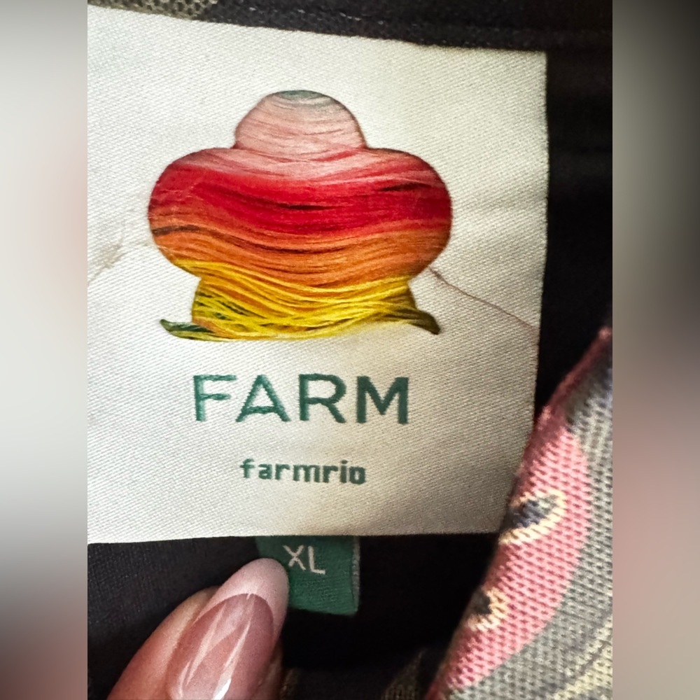 Farm Rio Transparent Berry Garden Long Sleeve Ruched Dress Size XL - Picture 12 of 14